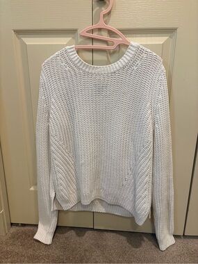 H&M White Crewneck Knit Sweater